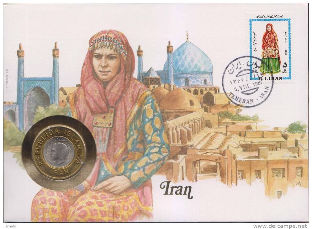 Mosque, Religion, Islam, Woman, Special Cover With Coin - Moskeeën En Synagogen