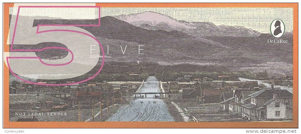 Test Note - TDLR-132, $5, DeLaRue, Town View With Bridge - [ 8] Specimen