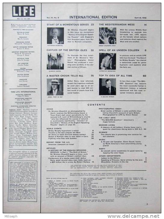 Magazine LIFE - APRIL 16 , 1956 - INTER. ED. - Winston CHURCHILL - Nombreuses Publicités       (3041) - Journalismus