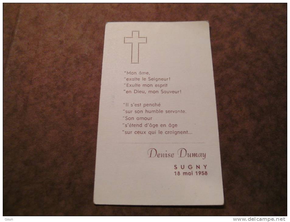 BC4-2-100 CDP Souvenir Communion Denise Dumay Sugny 1958 - Communion