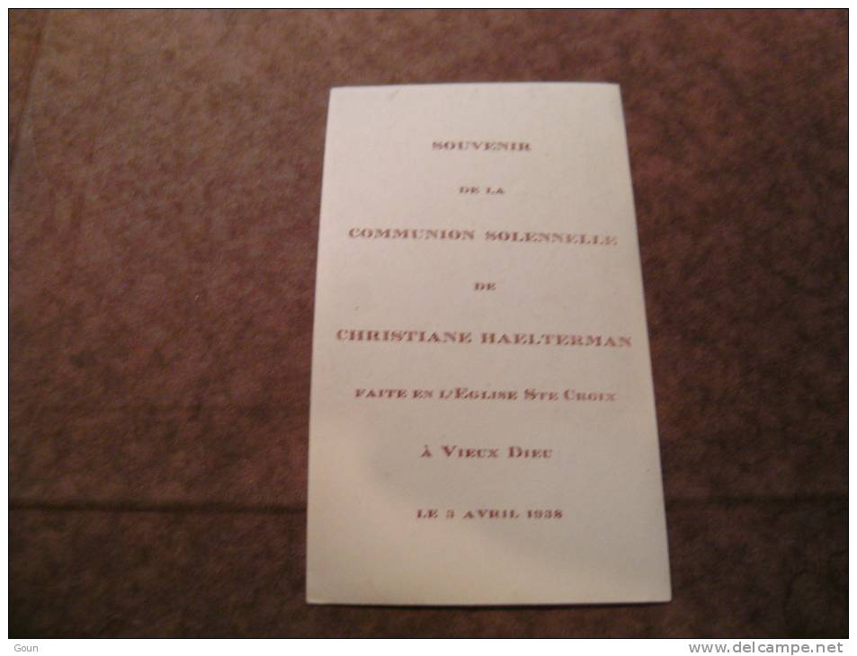 BC4-2-100 CDP Souvenir Communion Christiane Haelterman Vieux Dieu Oude God 1938 - Communion