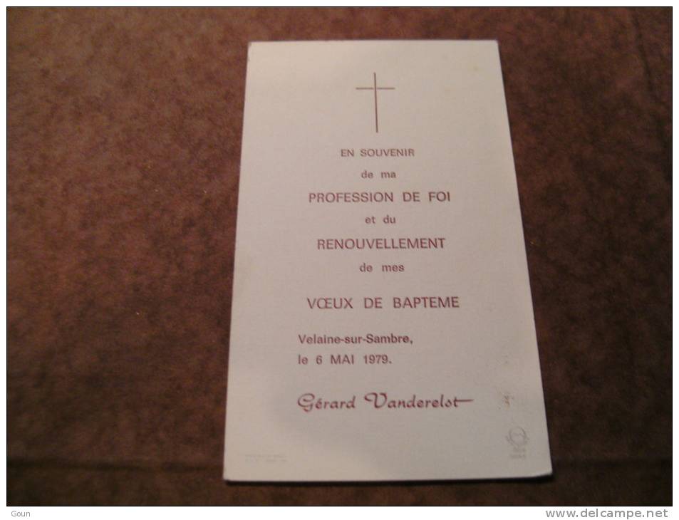 BC4-2-101 CDP Souvenir Communion  Gerard Vanderelst Velaine Sur Sambre 1979 - Kommunion Und Konfirmazion