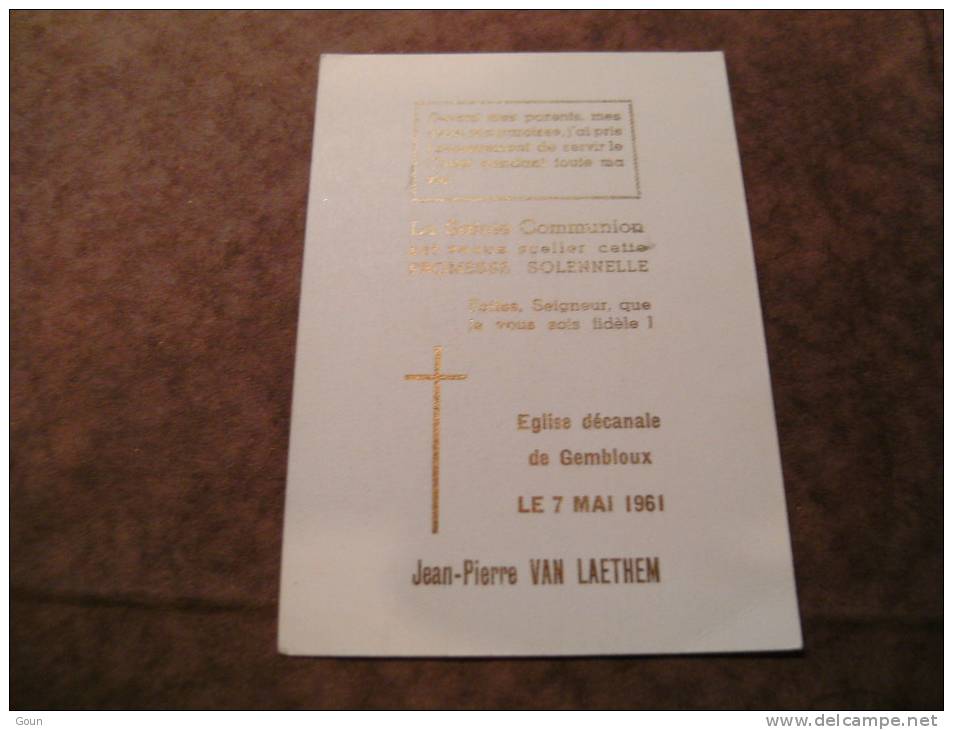 BC4-2-101 CDP Souvenir Communion   Jean Pierre Van Laethem  Gembloux 1961 - Kommunion Und Konfirmazion