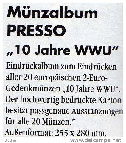 Einklick-Alben Für 57 Neue 2EURO-Sondermünzen Plus 10Jahre WWU 2009 Set 18€ Für 20x2€-Münze Der Verschiedenen Euroländer - San Marino