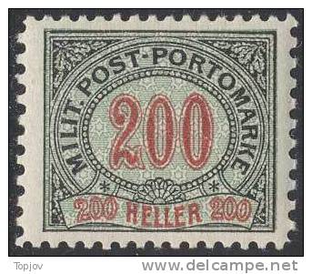 AUSTRIA - BOSNIA - 200 H - PORTO - Mi.13 - Perf  L 12½ : 10½  -  RARE - **MNH - 1904 - EXELENT - Ungebraucht