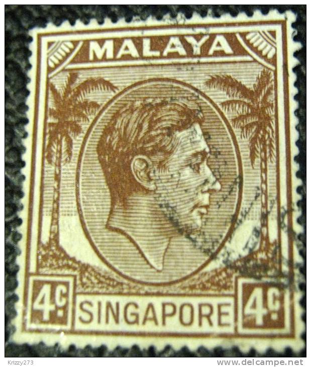 Singapore 1948 King George VI 4c - Used - Singapore (...-1959)