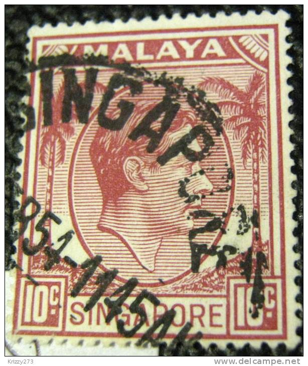 Singapore 1948 King George VI 10c - Used - Singapore (...-1959)