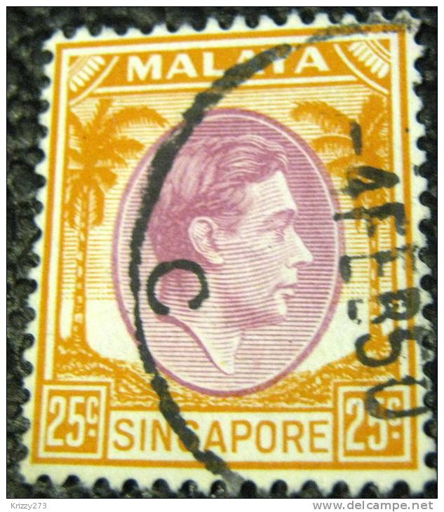 Singapore 1948 King George VI 25c - Used - Singapore (...-1959)