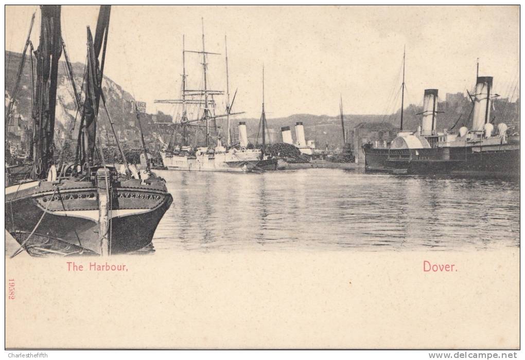 SUPERB VUE ON DOVER HARBOUR AND OLD STEAMERS - UNUSED !!! - Dover