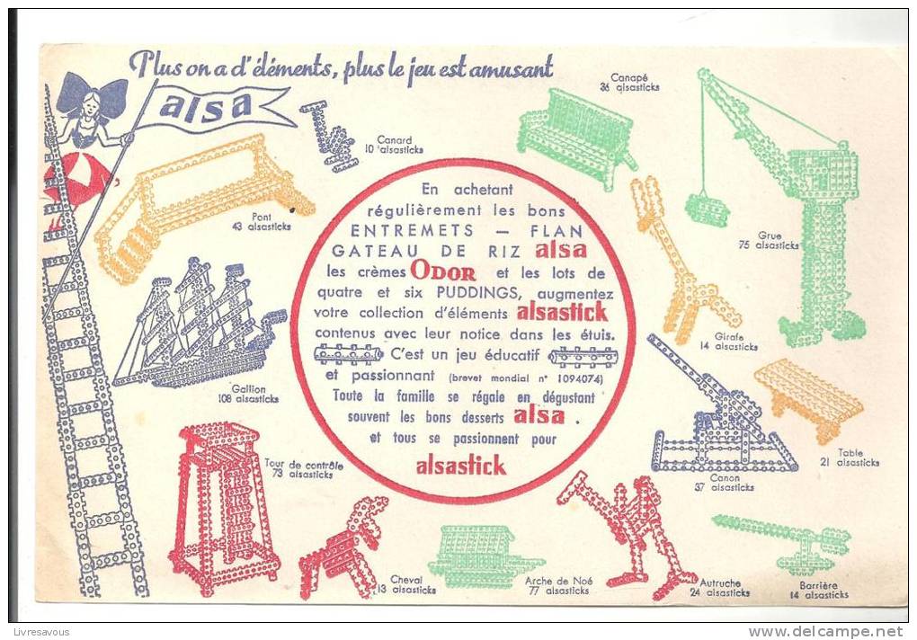 Buvard Alsa Plus On A D'éléments, Plus Le Jeu Est Amusant (alsatick) - Süssigkeiten & Kuchen