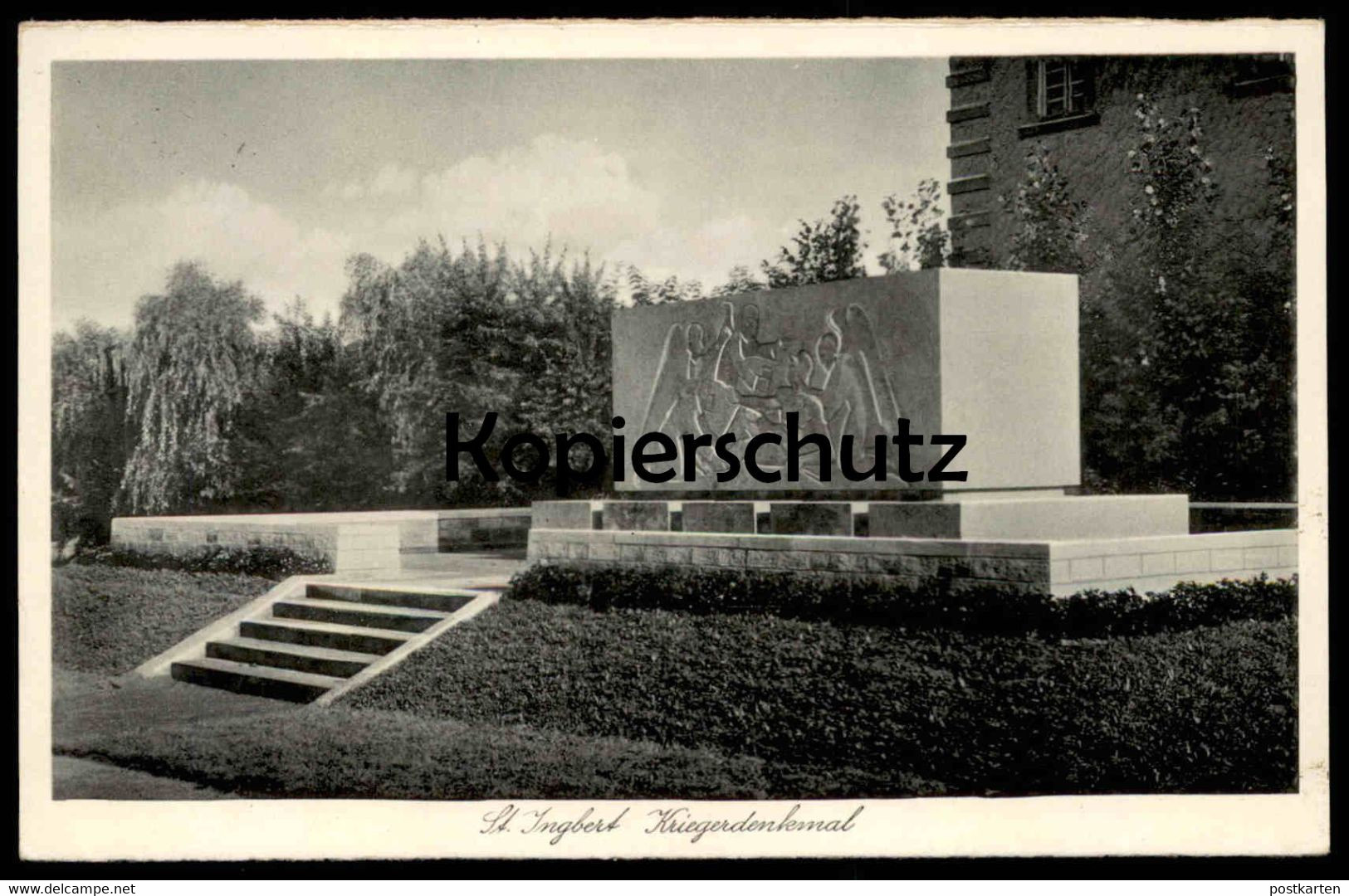 ALTE POSTKARTE ST. INGBERT KRIEGERDENKMAL 1940 SAAR SAARGEBIET Monument Engel Angel Ange Cpa Postcard AK Ansichtskarte - Saarpfalz-Kreis
