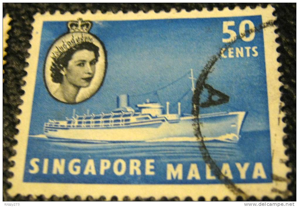 Singapore 1955 MS Chusan 50c - Used - Singapour (...-1959)