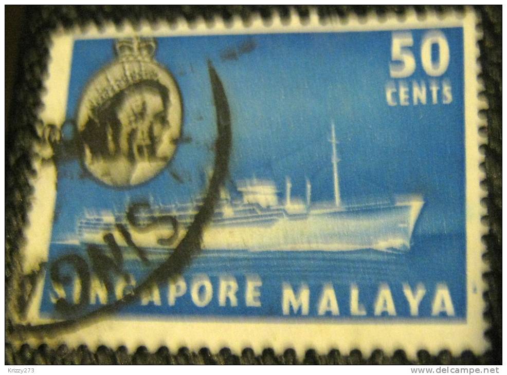 Singapore 1955 MS Chusan 50c - Used - Singapour (...-1959)