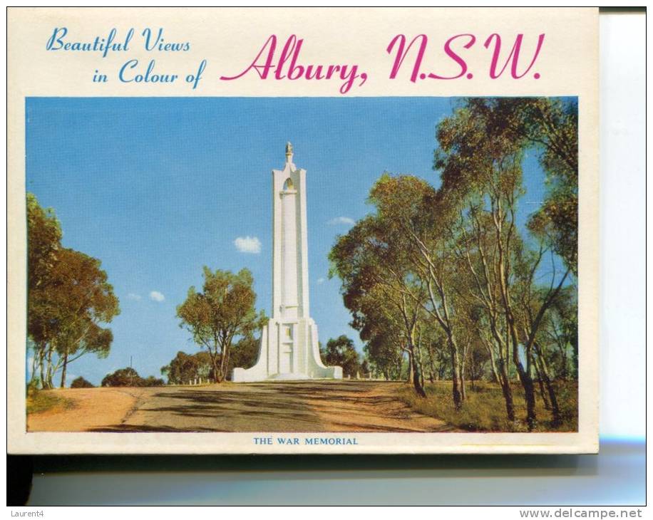 (01) Postcard View Folder - Depliant De Carte Postale - NSW - Albury War Memorial - Albury