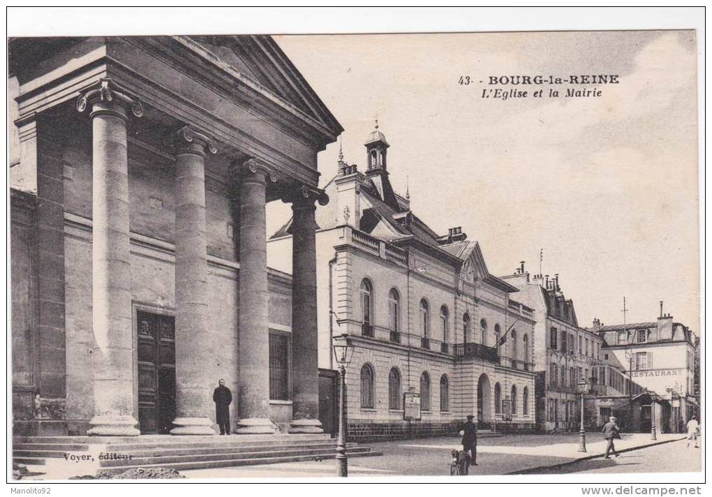 CPA 92 : BOURG LA REINE - L´église Et La Mairie - Bourg La Reine