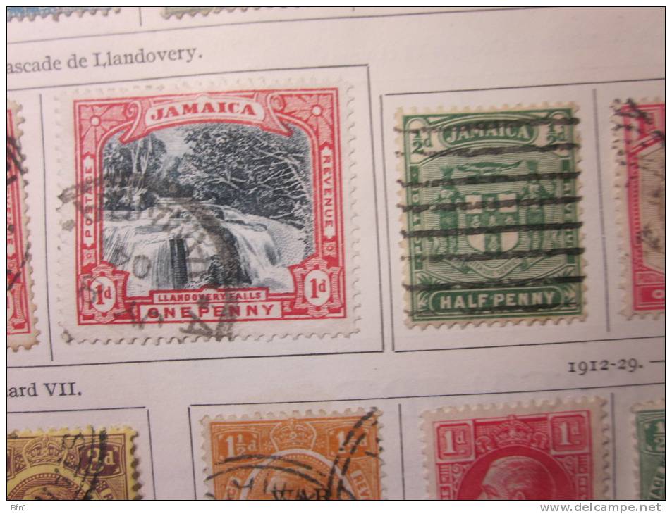 COLLECTION TIMBRES  ANTILLES ANGLAISES JAMAÏQUE DEBUT 1860 OBLITERES OU NEUFS AVEC  CHARNIERES - Jamaïque (...-1961)