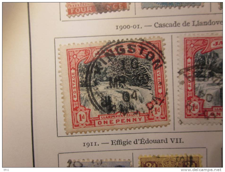 COLLECTION TIMBRES  ANTILLES ANGLAISES JAMAÏQUE DEBUT 1860 OBLITERES OU NEUFS AVEC  CHARNIERES