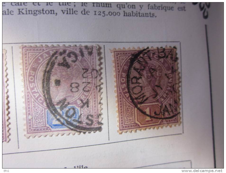 COLLECTION TIMBRES  ANTILLES ANGLAISES JAMAÏQUE DEBUT 1860 OBLITERES OU NEUFS AVEC  CHARNIERES