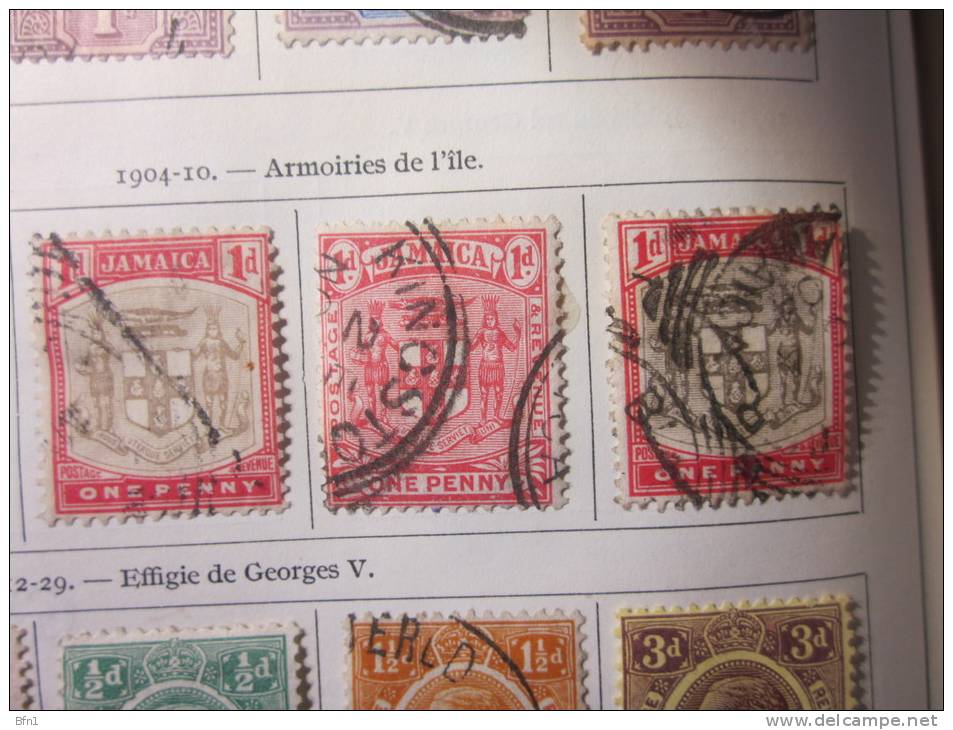 COLLECTION TIMBRES  ANTILLES ANGLAISES JAMAÏQUE DEBUT 1860 OBLITERES OU NEUFS AVEC  CHARNIERES