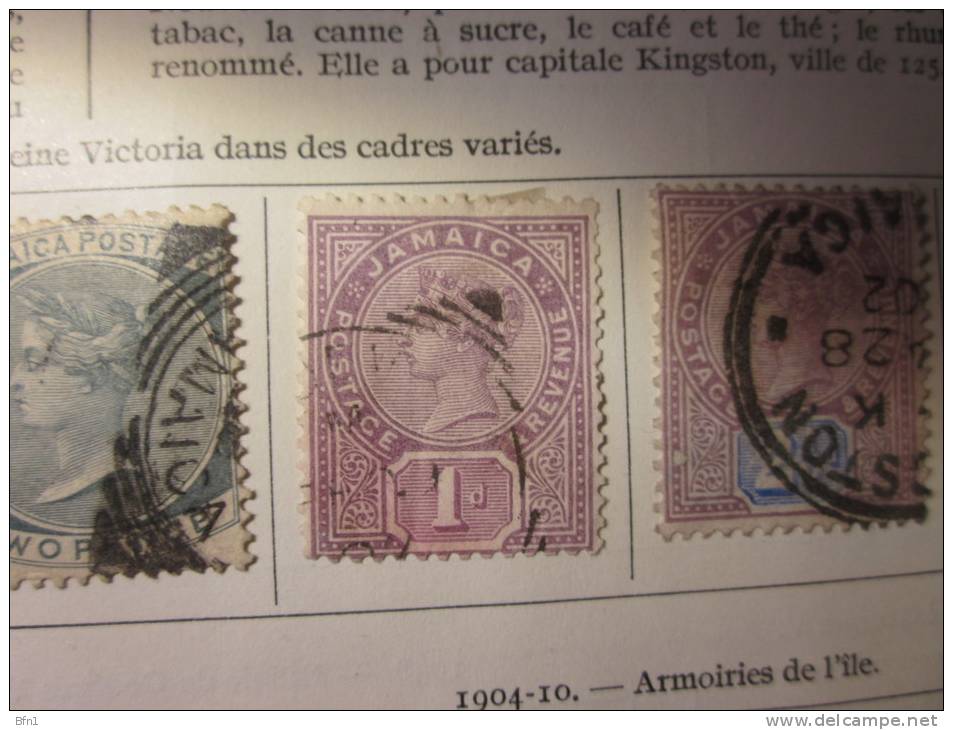 COLLECTION TIMBRES  ANTILLES ANGLAISES JAMAÏQUE DEBUT 1860 OBLITERES OU NEUFS AVEC  CHARNIERES