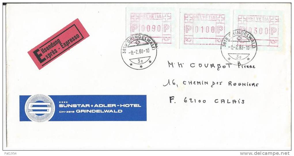 Suisse Lettre Expresse Avec Timbres De Distributeurs FRAMA  De 1988 - Automatic Stamps