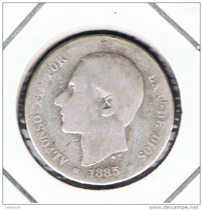 ESPAÑA   -  1 Peseta  1885      PLATA - Sonstige & Ohne Zuordnung