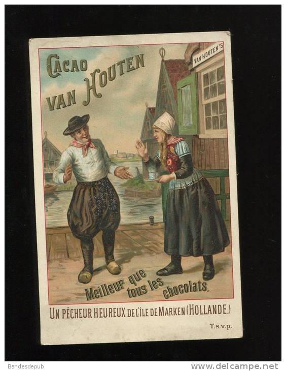 VAN HOUTEN CHROMO GRAND FORMAT PECHEUR ILE MARKEN HOLLANDE - Van Houten