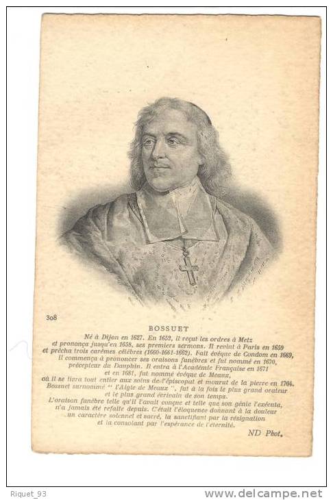 308 -BOSSUET - ND Phot. - Schriftsteller