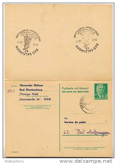 GRADIERWERK BAD SALZUNGEN 1966 Auf DDR P70II Antwort-Postkarte ZUDRUCK BÖTTNER #2 - Termalismo