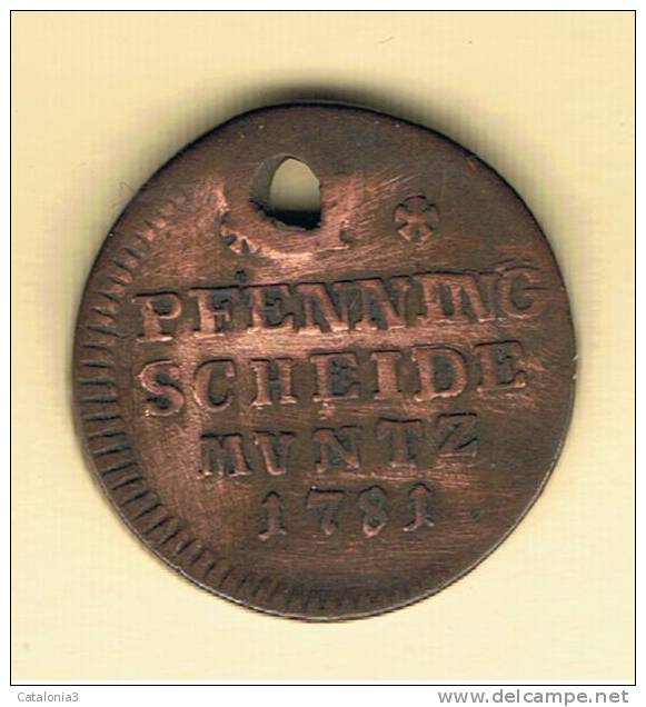 ALEMANIA - GERMANY - BRUNSWICK WOLFENBUTTE  1 Pfennig 1781 KM996 - Other & Unclassified