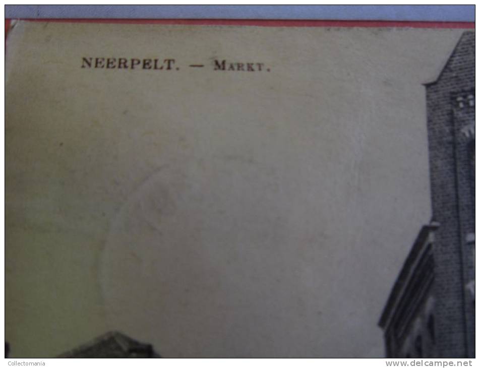 4 Postk. NEERPELT :  MARKT,  STATIESTR.,  HOEKSTR.,   STATIESTR., - Neerpelt