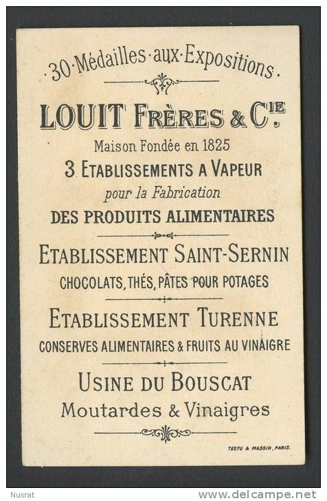 Chocolat Louit, Chromo Dorée, Mariage De Polichinelle, Cadeaux De Noce, Lith. Testu & Massin TM34-42 - Louit