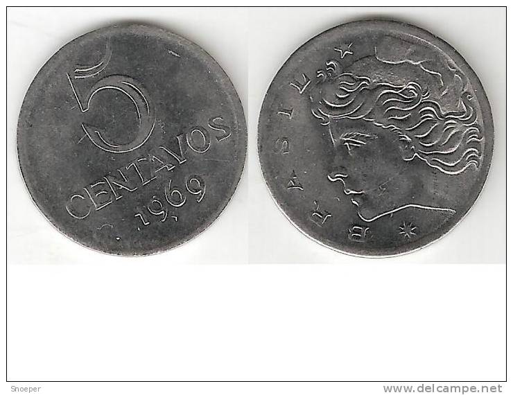 Brazil 5 Centavos 1969 Km 577.2   Unc !! * - Brasilien