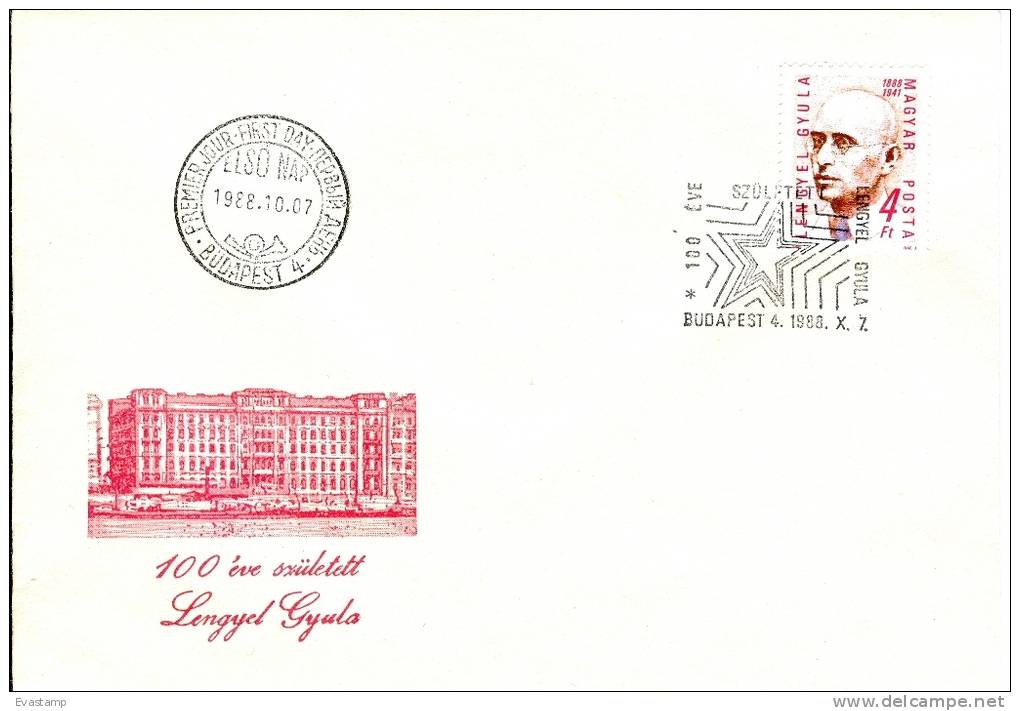 HUNGARY - 1988. FDC - Gyula Lengyel,Political Writer Mi 3993. - FDC