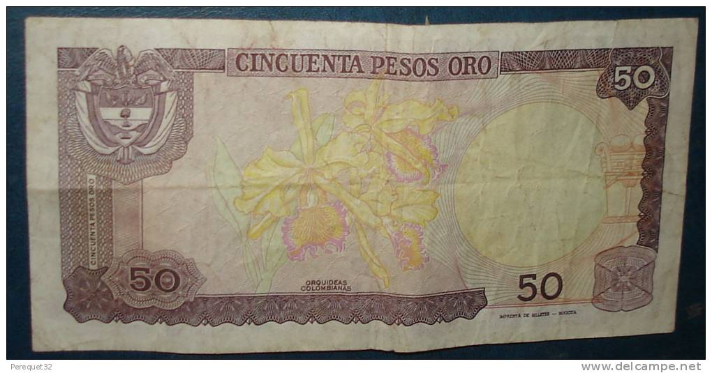 Colombie 1 Billet De 50 Pesos Oro.etat Correct - Colombia