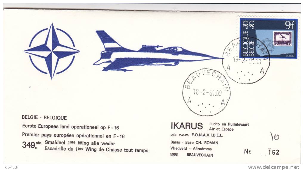 Beauvechain 1981 - F 16 - Armée De L'air - Postmarks - Points