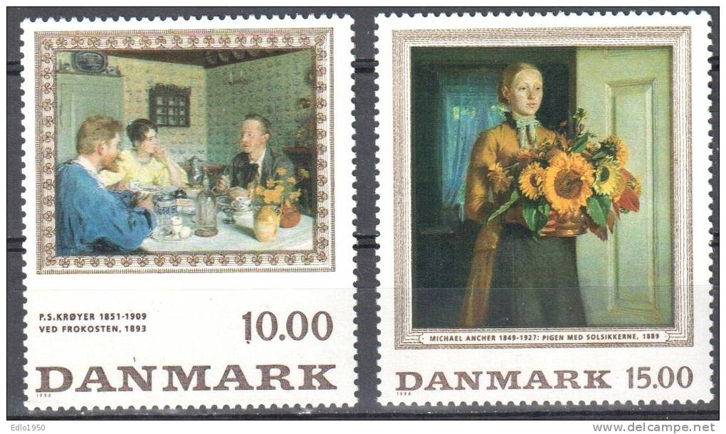 Denmark 1996 - Art  Painting - Mi.1139-1140- MNH (**) - Unused Stamps