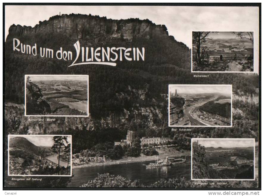 AK Lilienstein, Rathen, Bastei, Waltersdorf, Bad Schandau, Königstein, Ung, 1963 - Rathen