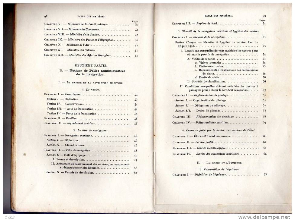 PRECIS DE LEGISLATION MARITIME POUR ELEVE OFFICIER ET MECANICIEN MARINE MARCHANDE 1940 TOULON BREST DUNKERQUE - Boten