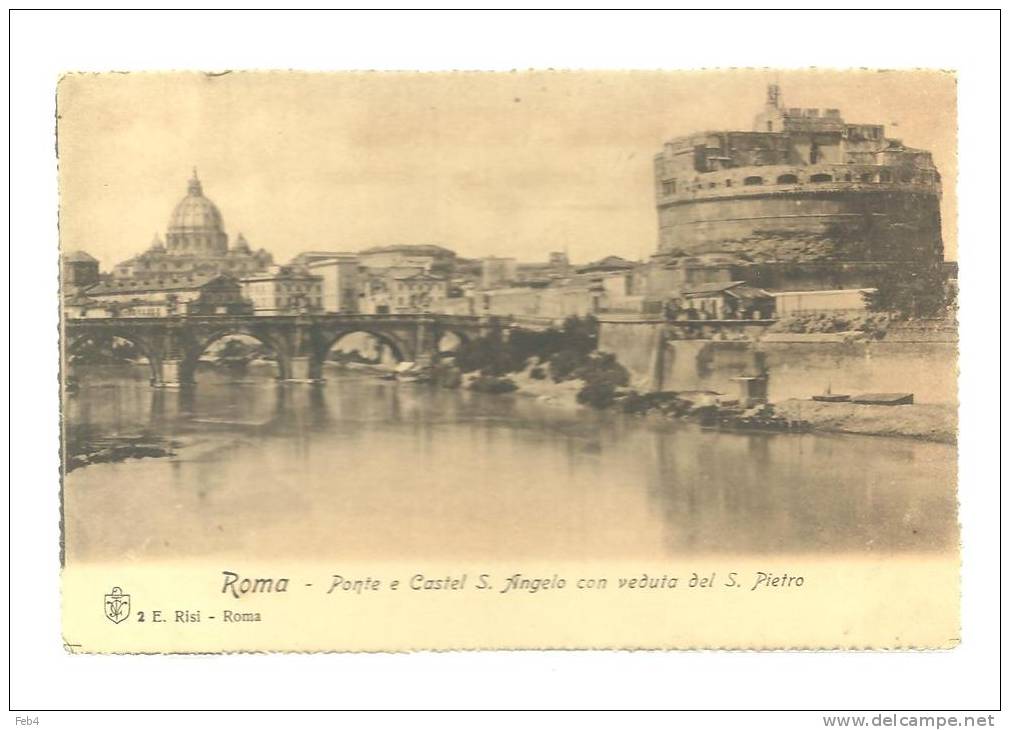 ROMA -PONTE E CASTEL SANT'ANGELO CON VEDUTA DEL S. PIETRO  -FP.- NON VIAGGIATA   *(laz1910) - Castel Sant'Angelo