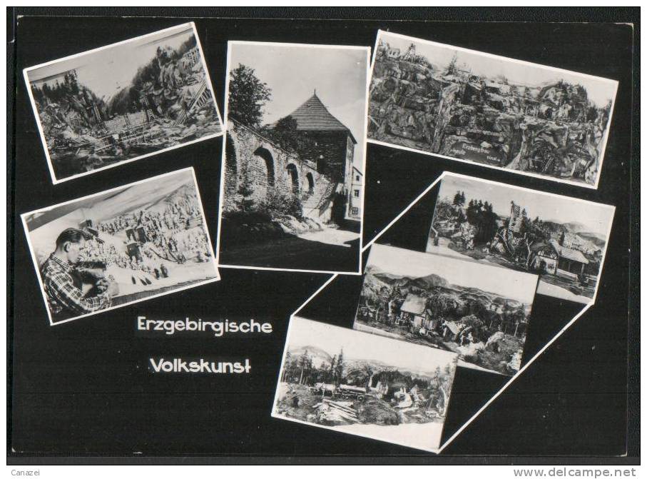 AK Erzgebirgische Volkskunst, Zschopauer Tor Marienberg, Kurt Meier, Gel 1976 - Marienberg