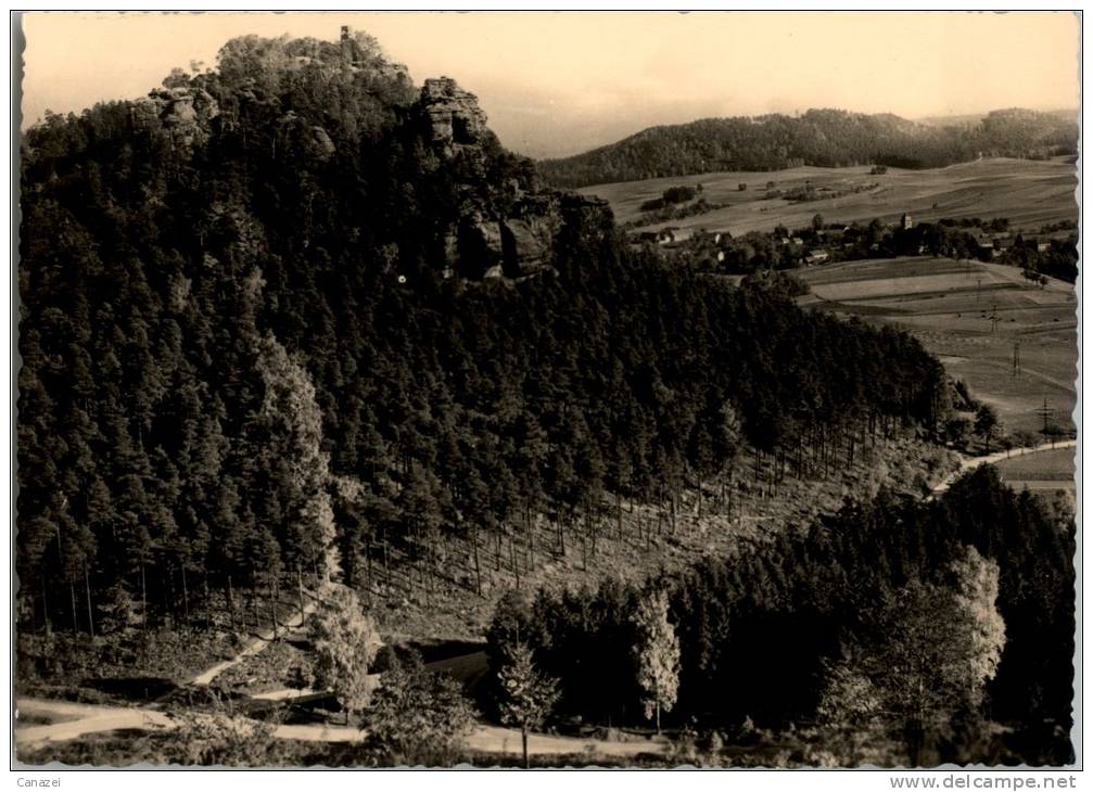 AK Papststein Mit Papstdorf Und Koppelbergen, Gel, Verm 1962 - Gohrisch