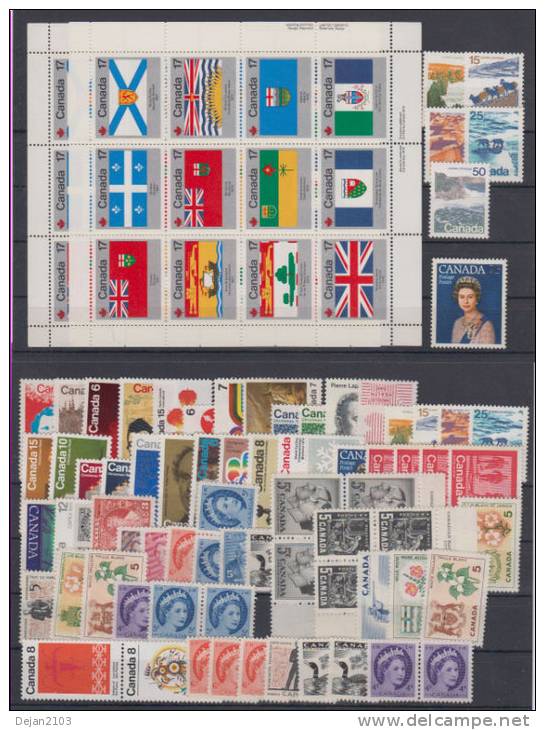 Canada Queen,fauna,flora,flags 140 Stamps & 2 Mini Sheets MNH ** - Perfins