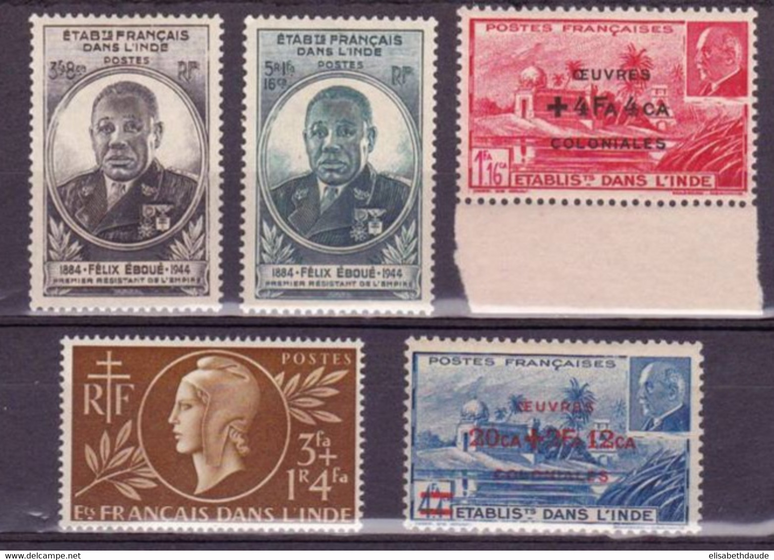 INDE - 1944/45 ANNEES COMPLETES - YVERT N°231/235 * MLH - COTE = 5.75 EUR. - FRAIS DE PORT OFFERT > 5 EUR ! - Neufs