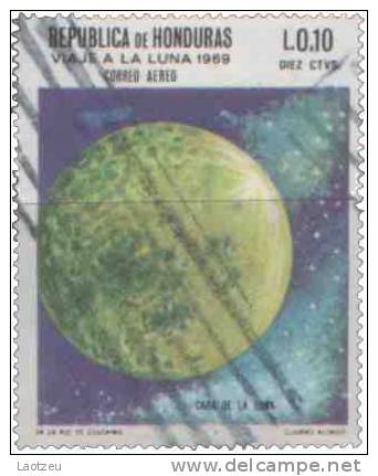 Honduras, Aérien 1969. ~ YT A 428. - Carte De La Lune - Honduras