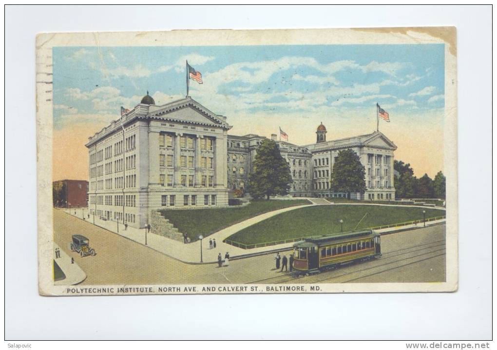 BALTIMORE POLYTECHNIC INSTITUTE NORTH AVE AND CALVERT STREET  1925    2 SCANS - Baltimore