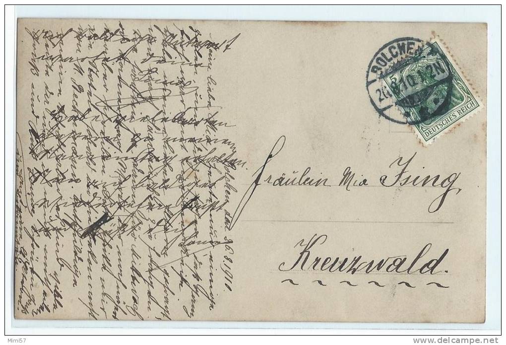 C.P.A. Couple Tyroliens - Cachet Postal BOLCHEN - Boulay Moselle