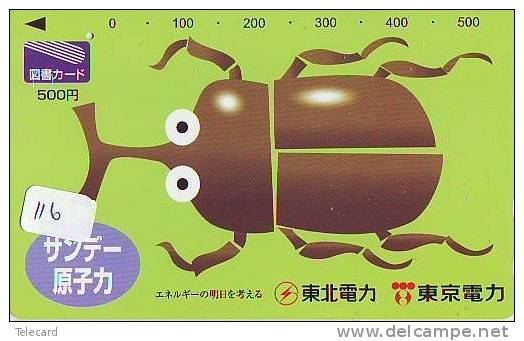 Télécarte  JAPON * TELEFONKARTE JAPAN (116) INSECTE * Scarabée * BEETLE INSECT Phonecard * KEVER * - Autres & Non Classés