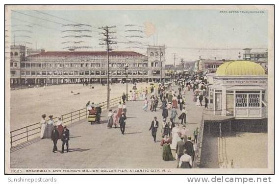 New Jersey Atlantic City Boardwalk And Youngs Million Dollar Pier - Atlantic City