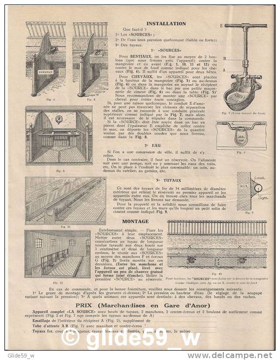 Liste Installateurs France Et Etranger - Société Des Forges De Milourd - ANOR - La Source - Abreuvoir Automatique Hygién - Landwirtschaft